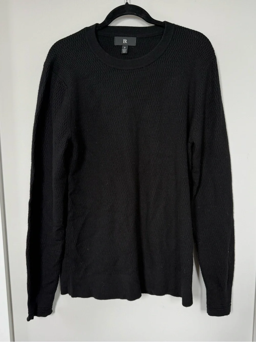 Banana Republic Men’s Black Merino Wool Thermal Sweater Medium Tall